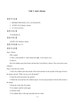 Unit 1 Ann's dream_教案1