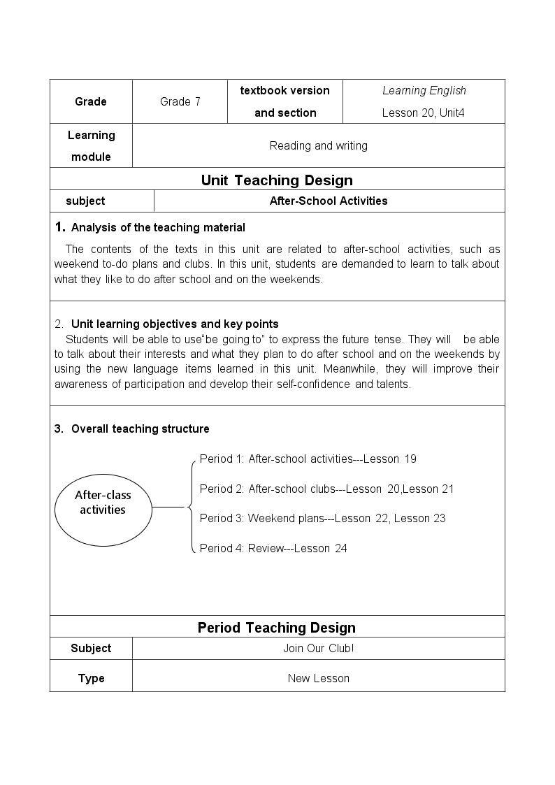 Lesson 20 Join Our Club!…