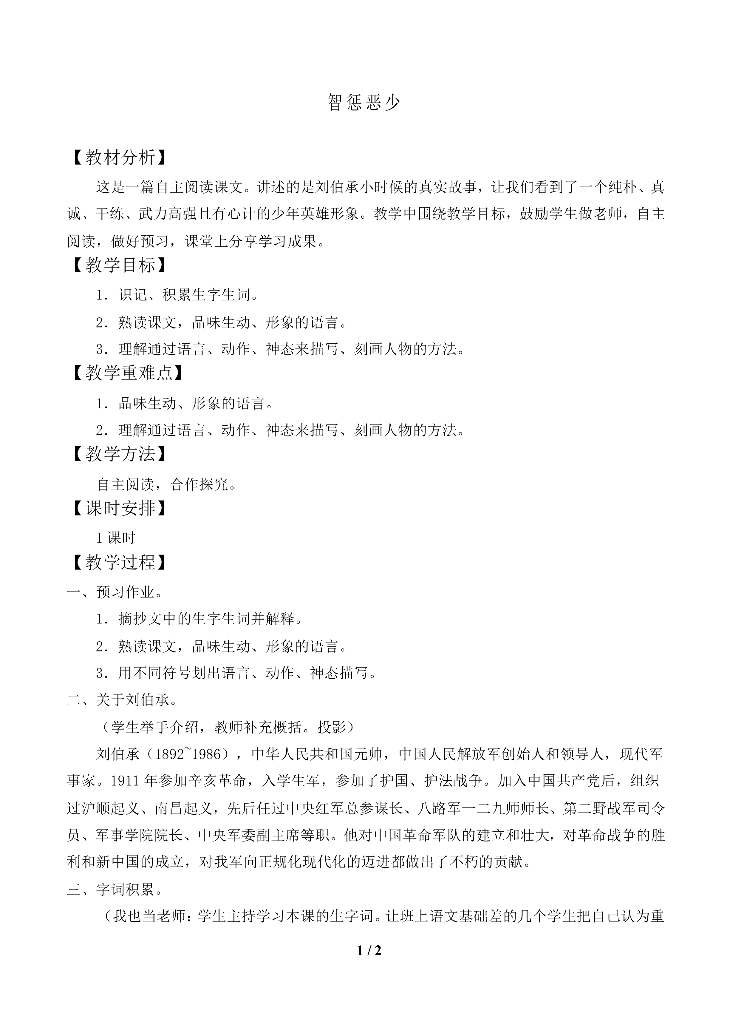 智惩恶少_教案1