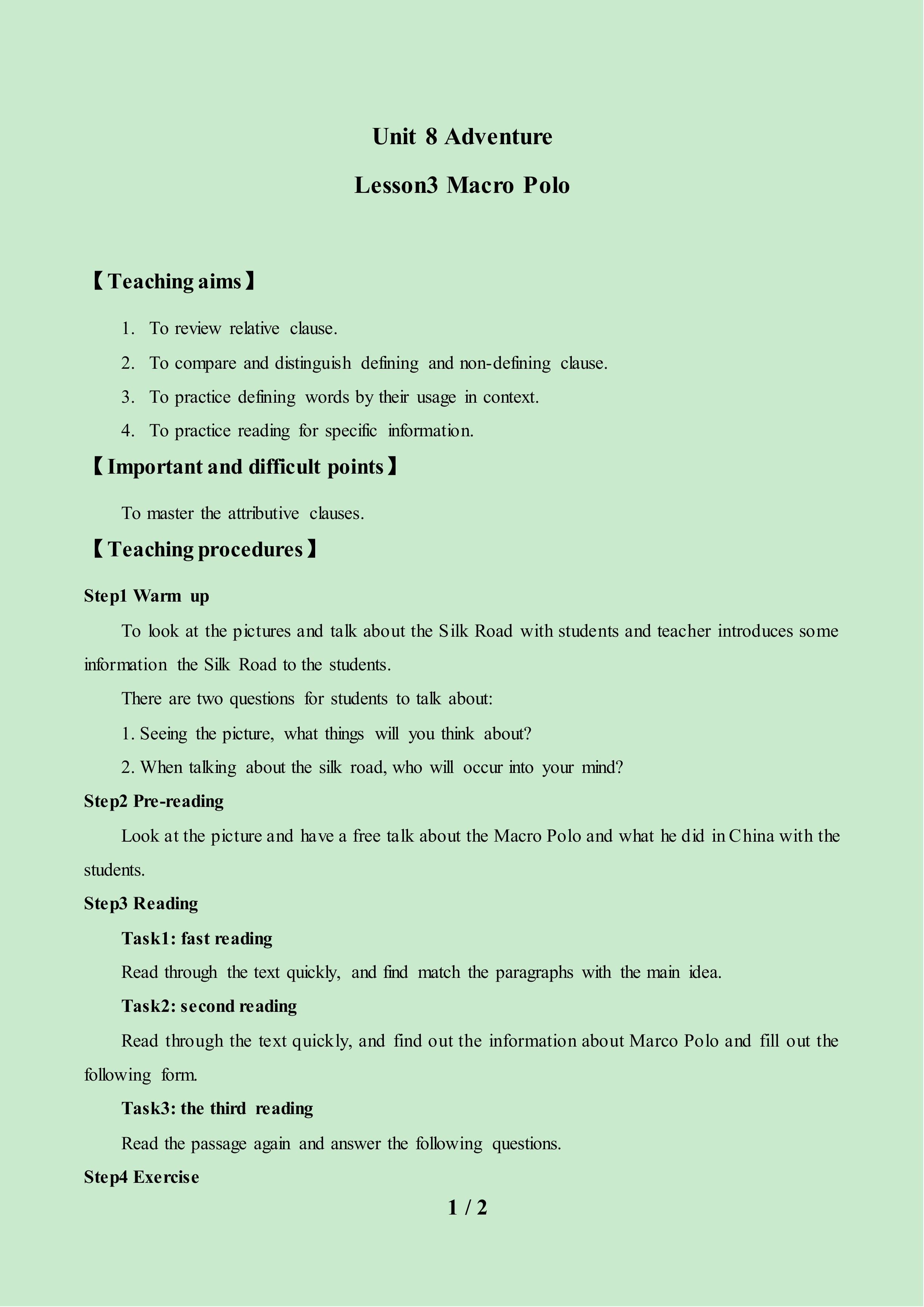 Lesson 3 Marco Polo_教案1