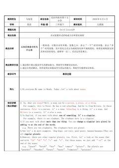 The plurals of nouns.名词复数