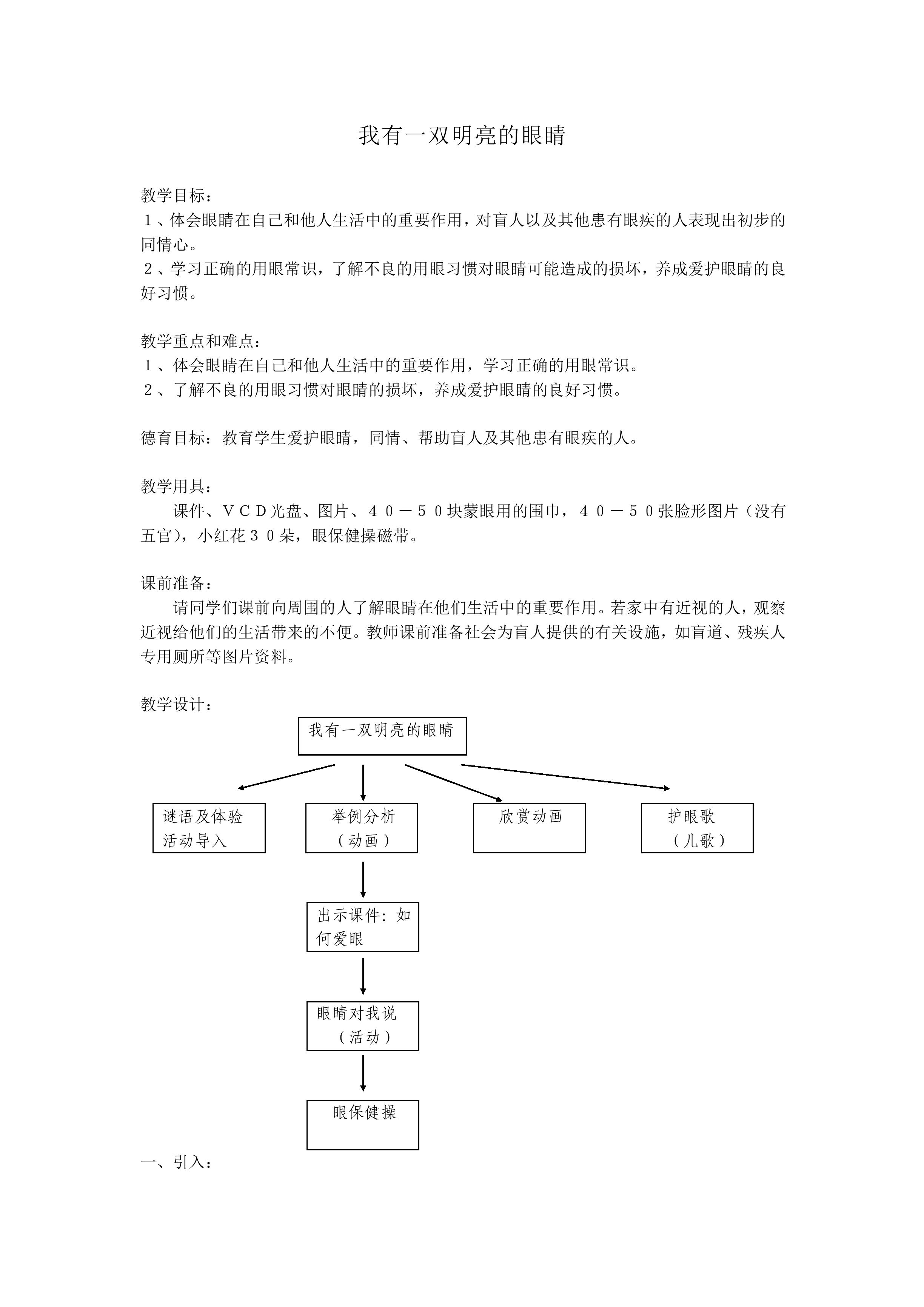 我有一双明亮的眼睛_教案1