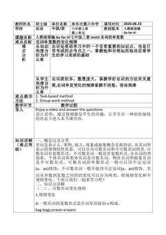 人教版七上英语Unit3 名词的单复数变化
