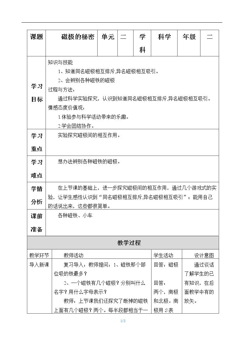 磁极的秘密