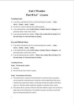 Unit 3 Weather Part B Let's Learn 设计