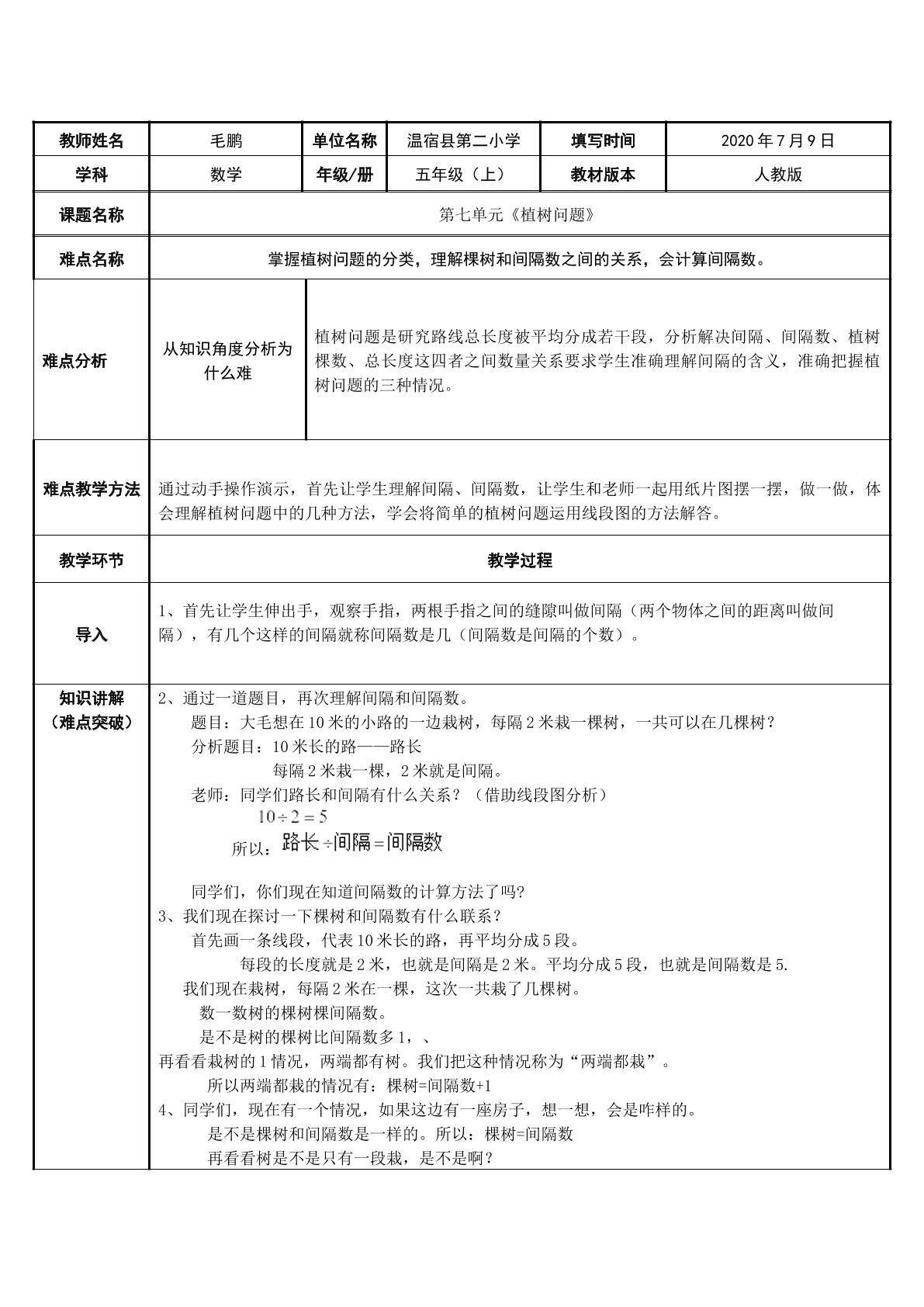 植树问题