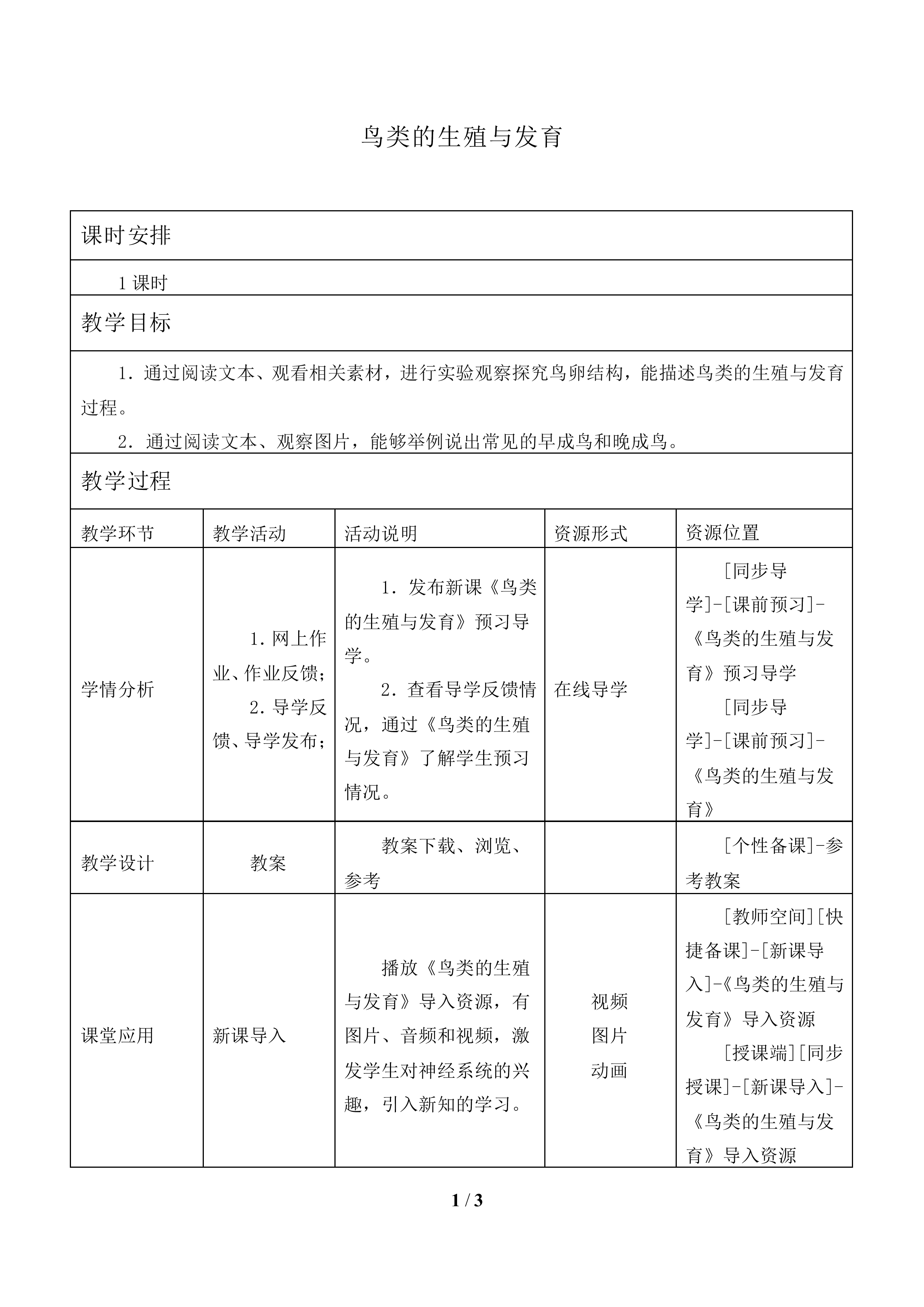 鸟类的生殖与发育_教案2