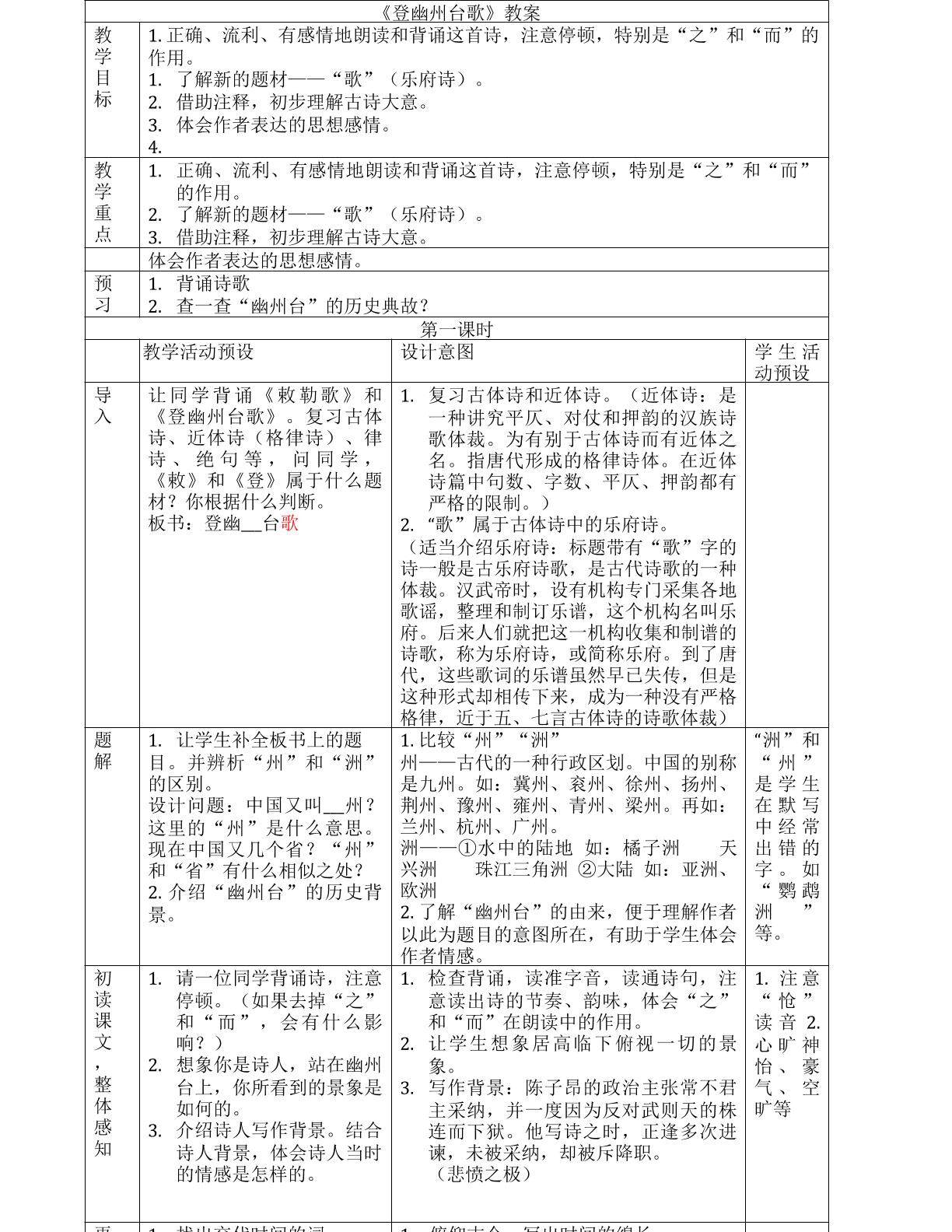 登幽州台歌