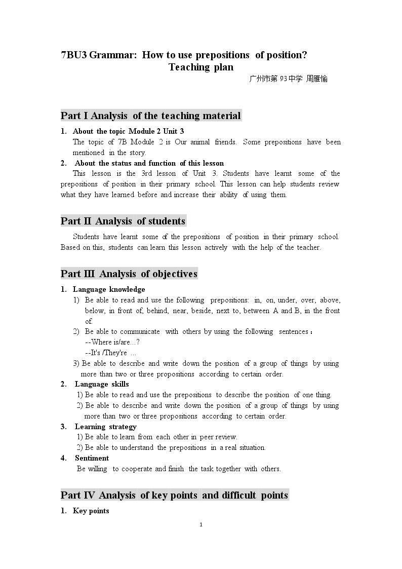 Reflexive pronouns & Prepositions of position