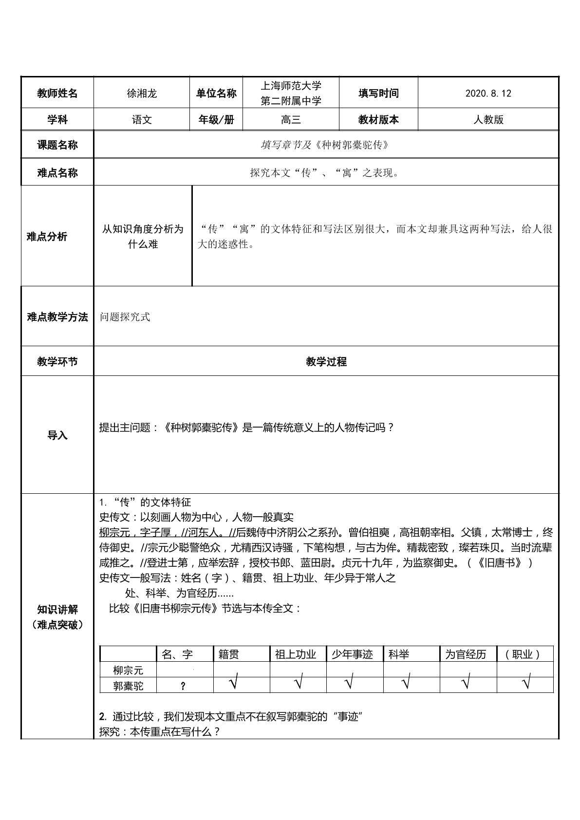 种树郭橐驼传