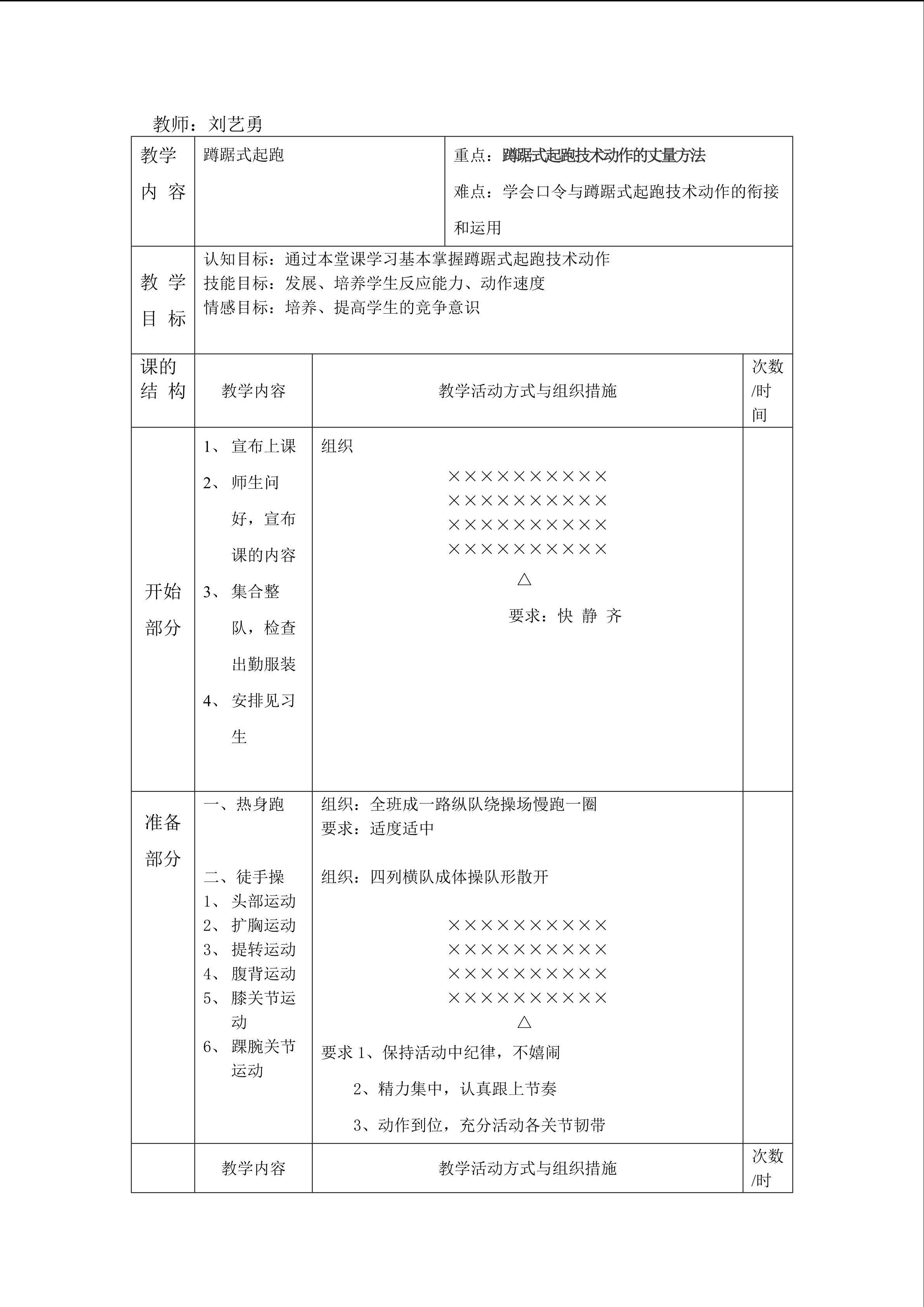 蹲踞式起跑教学设计 