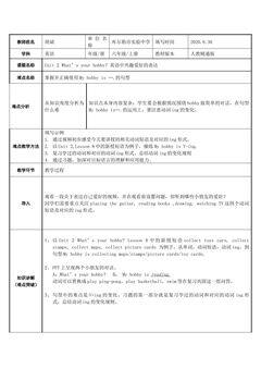 Unit 2 What’s your hobby?英语中兴趣爱好的表达