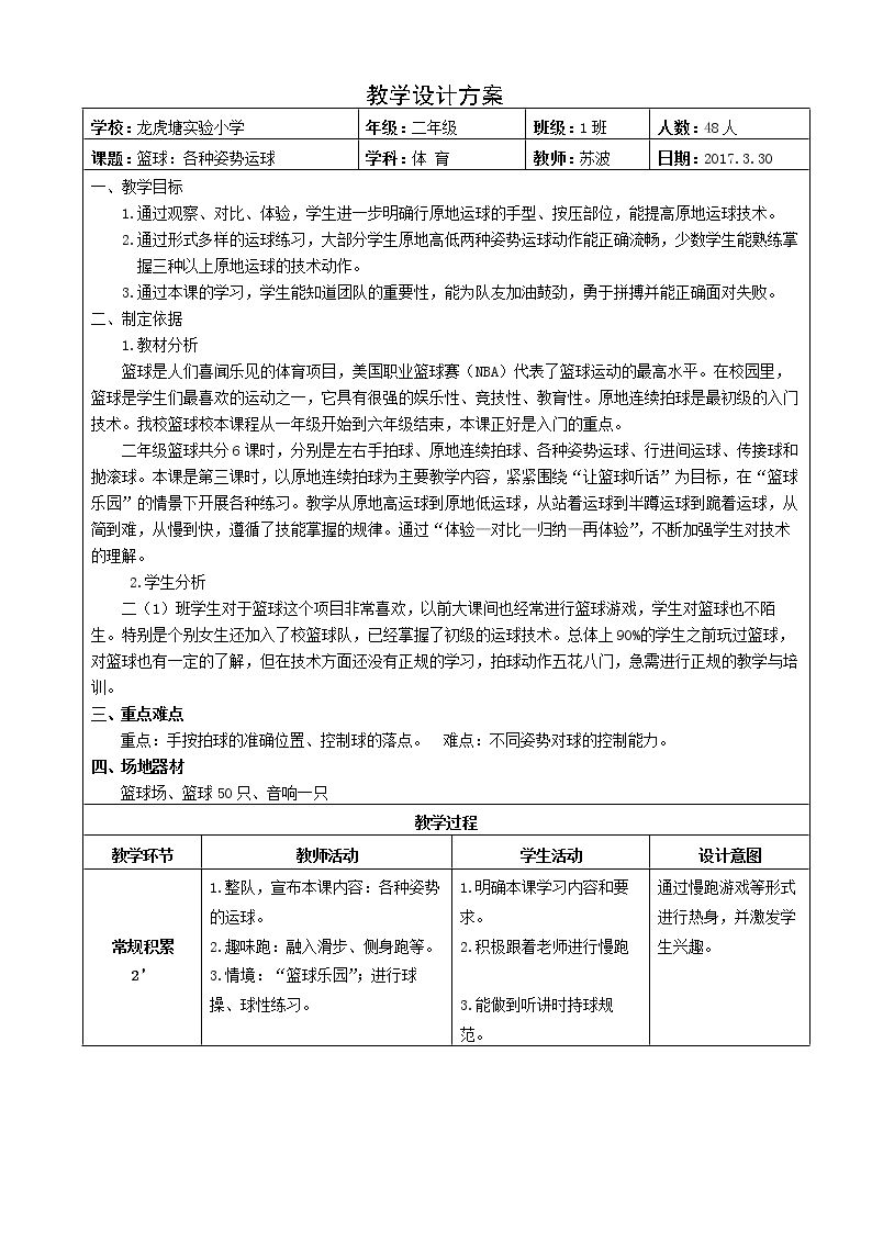 小篮球:原地拍运球