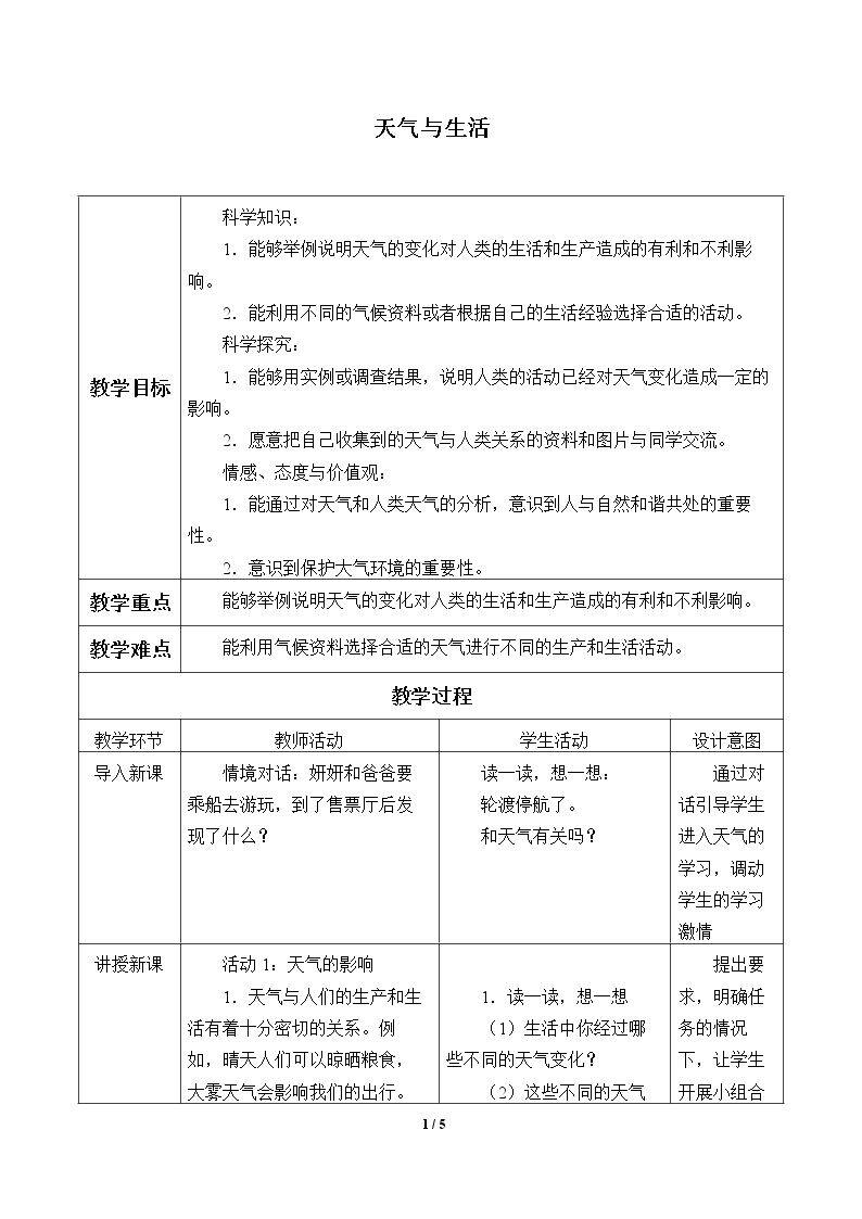 天气与生活