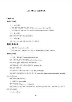 Unit 3 Food and Drink_教案3