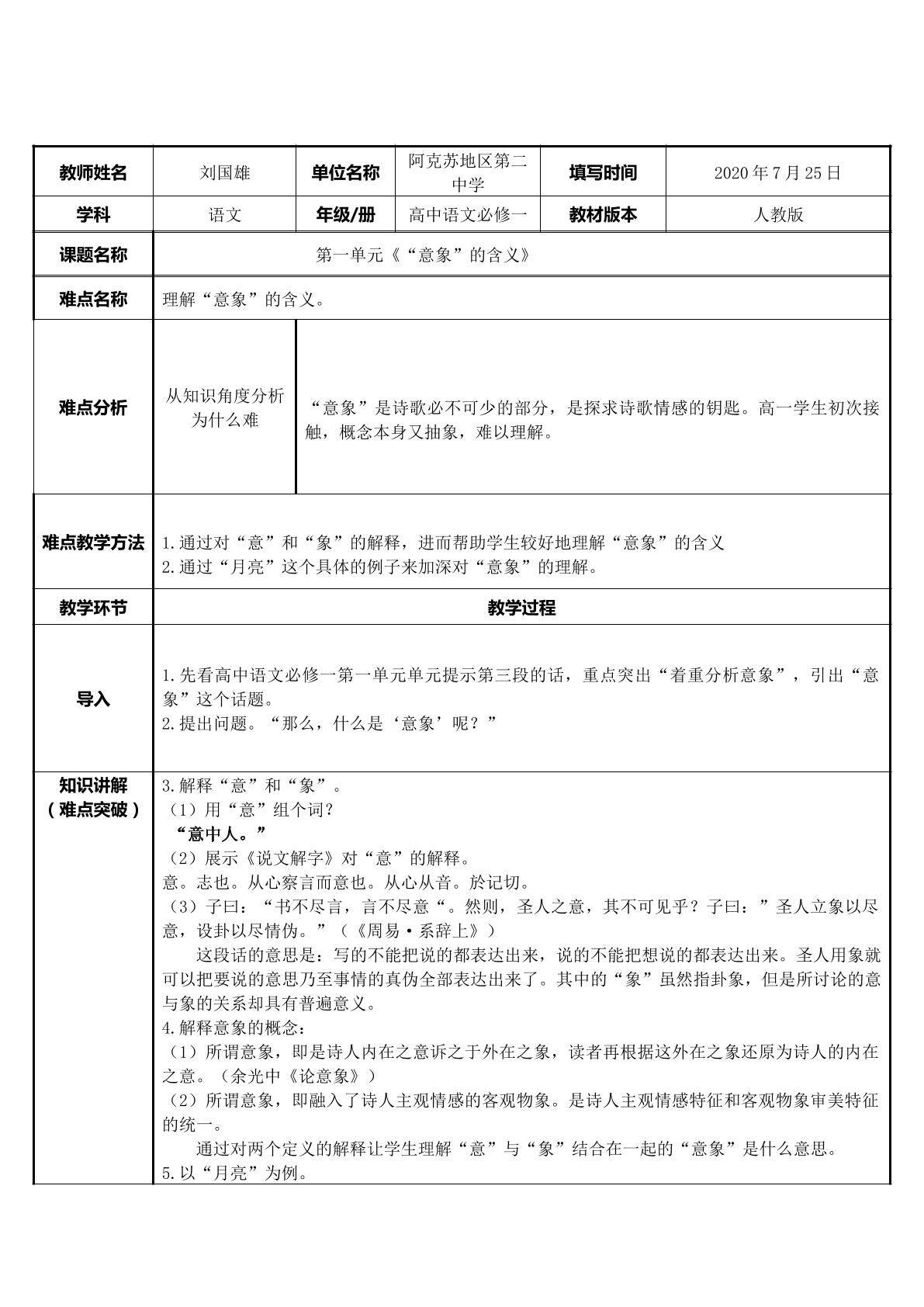 意象的含义