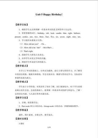 Unit 5 Happy Birthday!