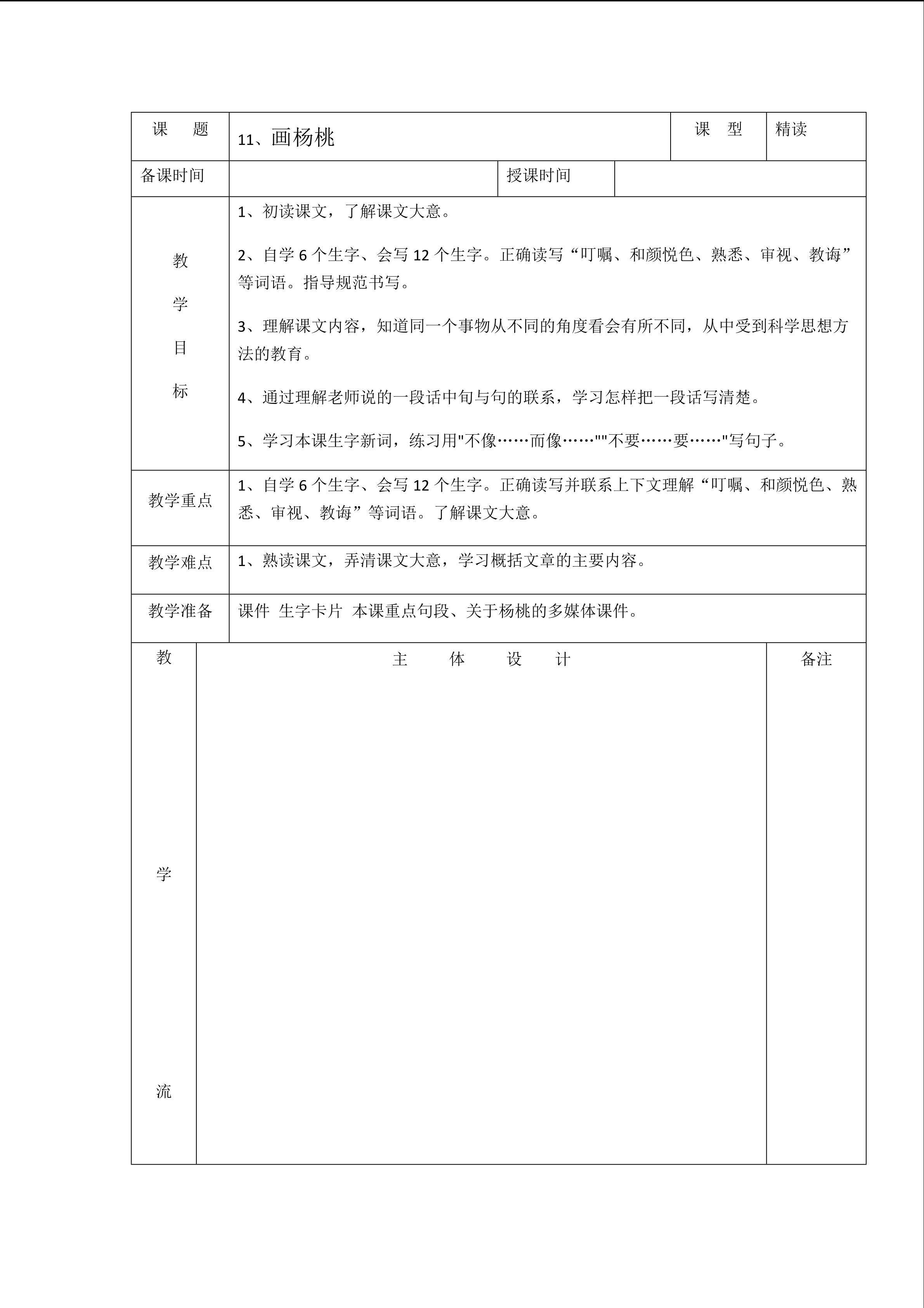 画杨桃