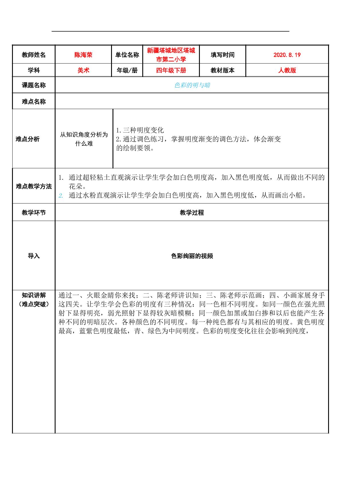 色彩的明与暗