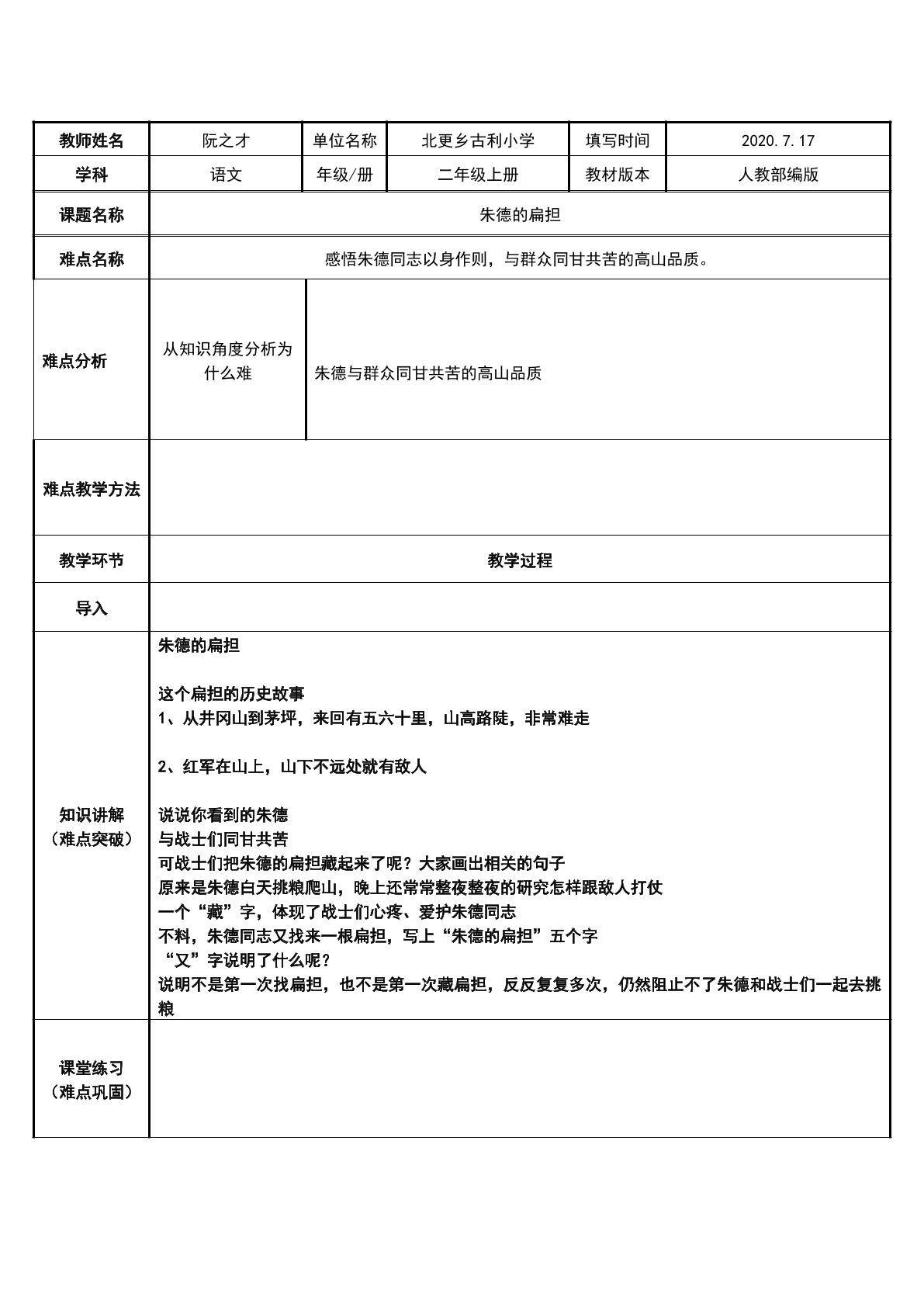 朱德的扁担