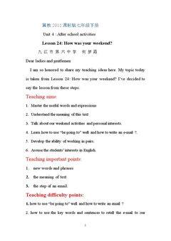 Lesson 24 How Was Your W…