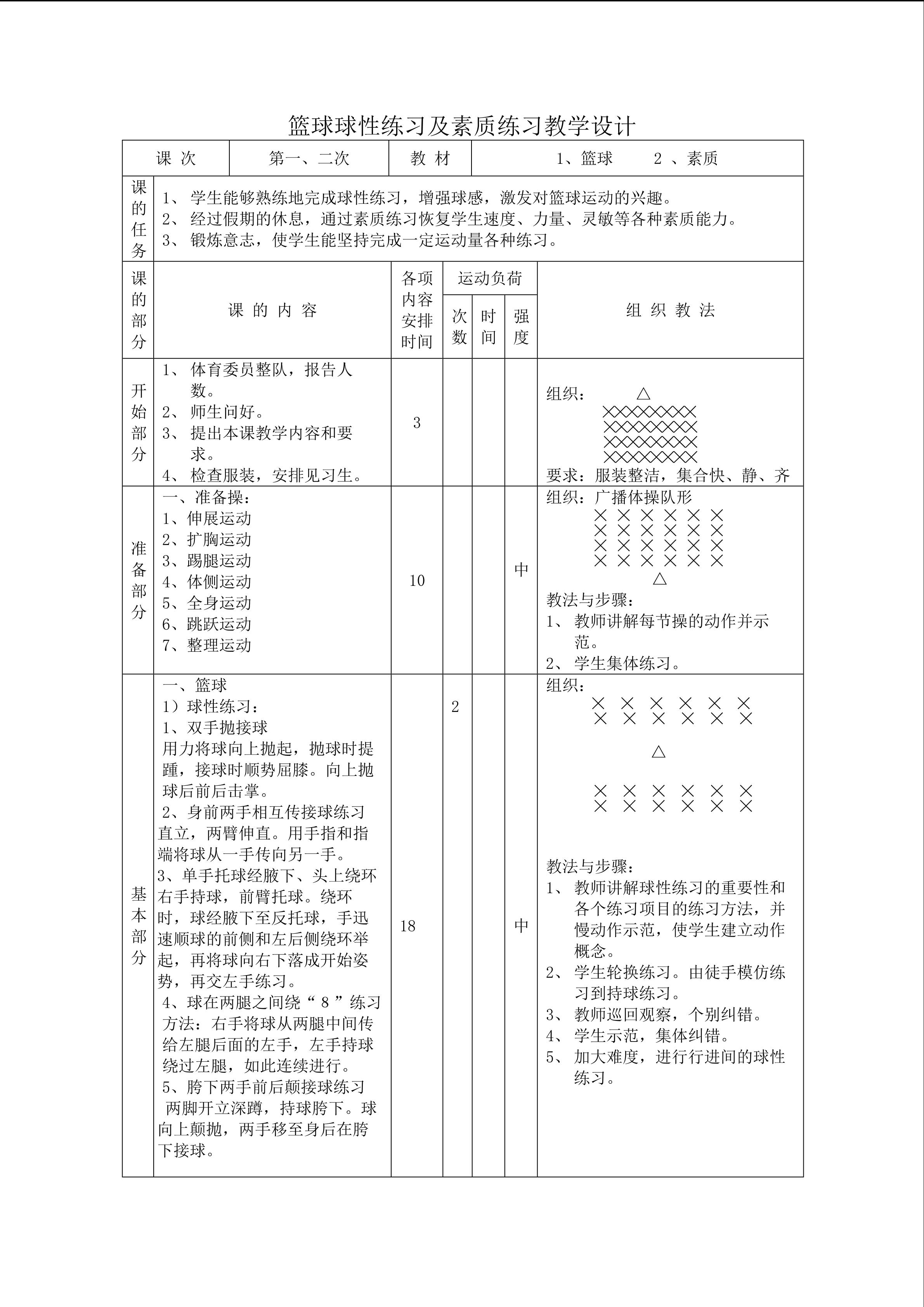 篮球球性练习与素质练习