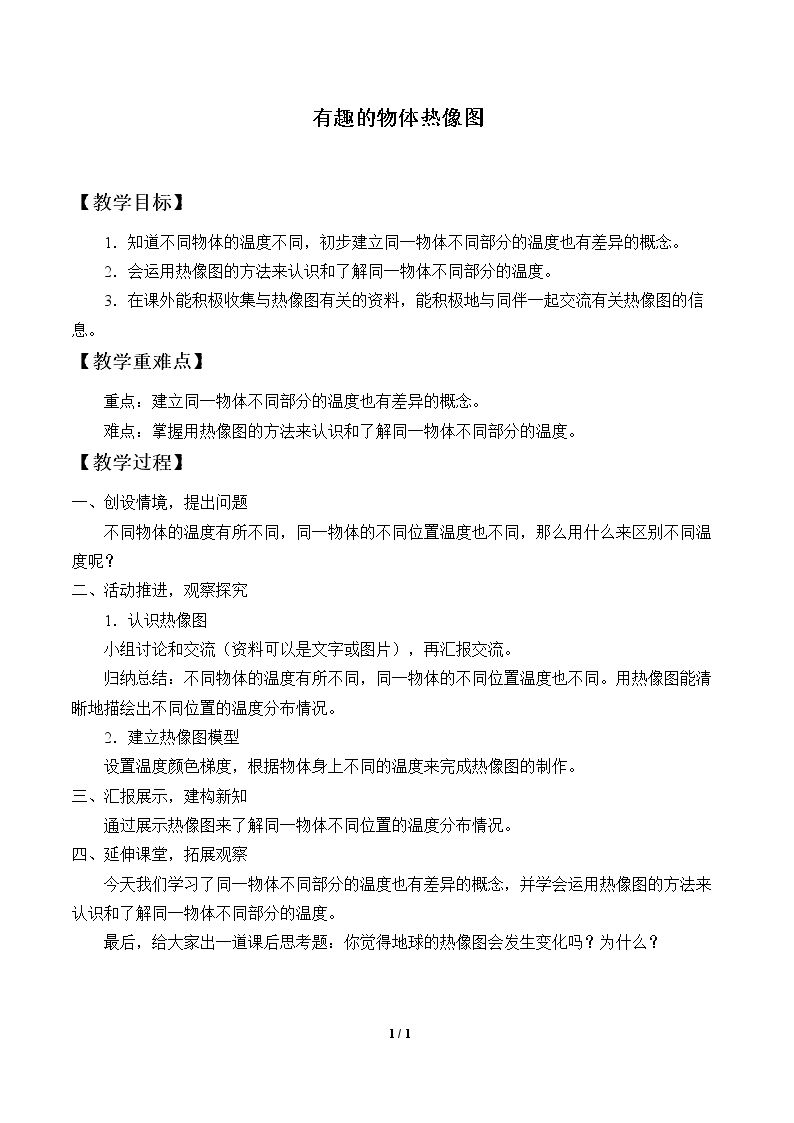 有趣的物体热像图