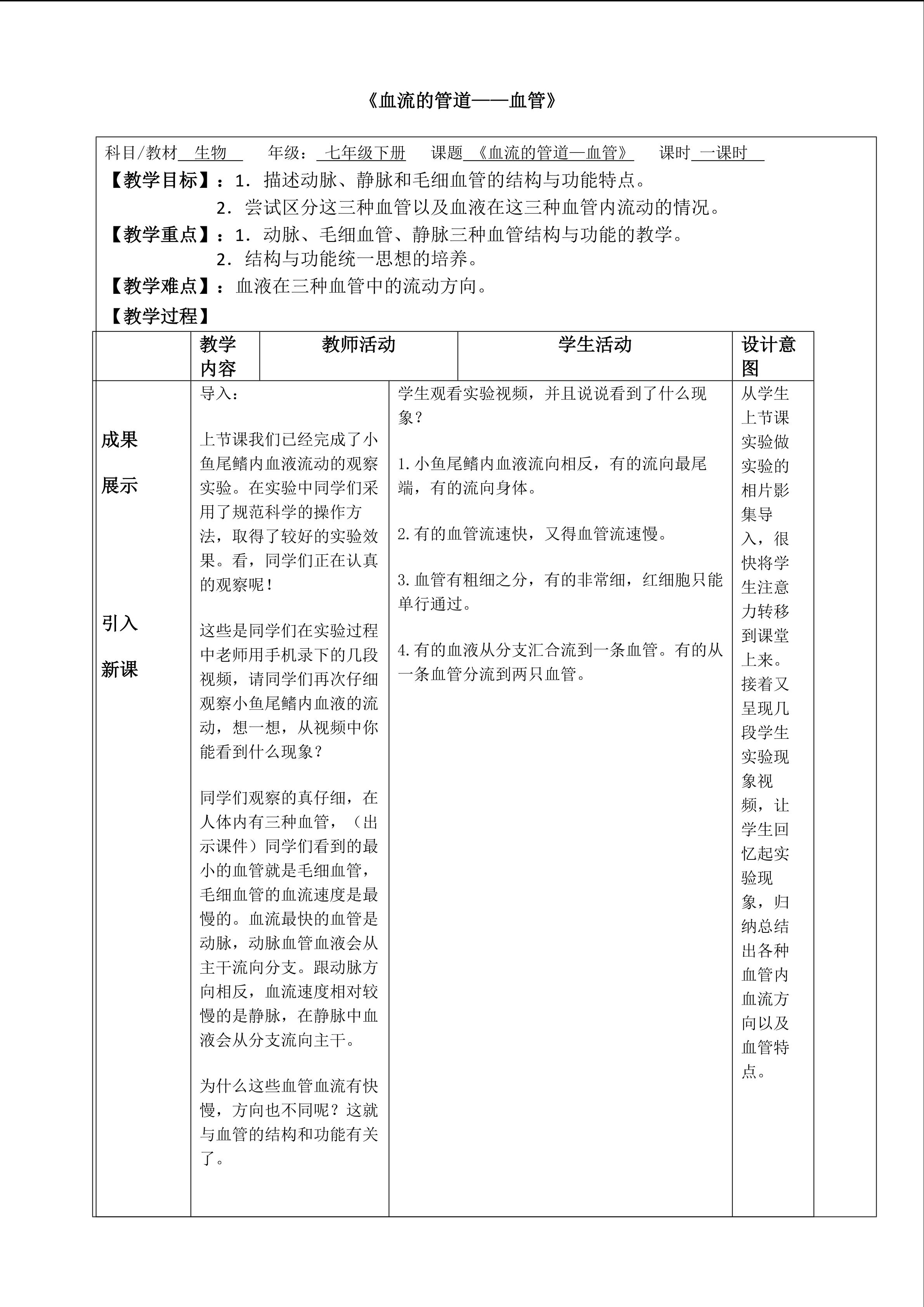 血流的管道----血管