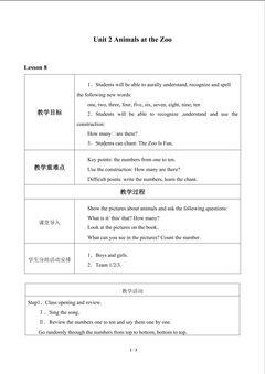 Unit 2  Animals at the Zoo_教案3