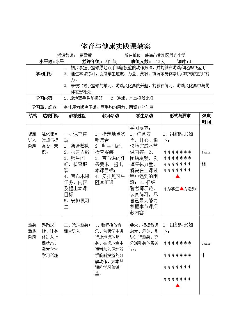 小篮球：原地双手胸前投篮