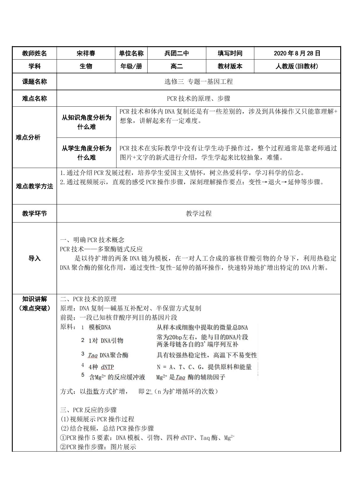 PCR技术的原理、步骤