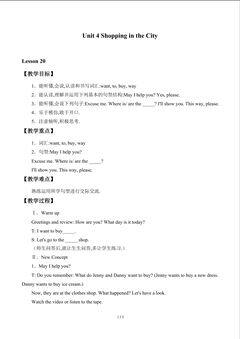 Unit 4  Shopping in the City_教案2