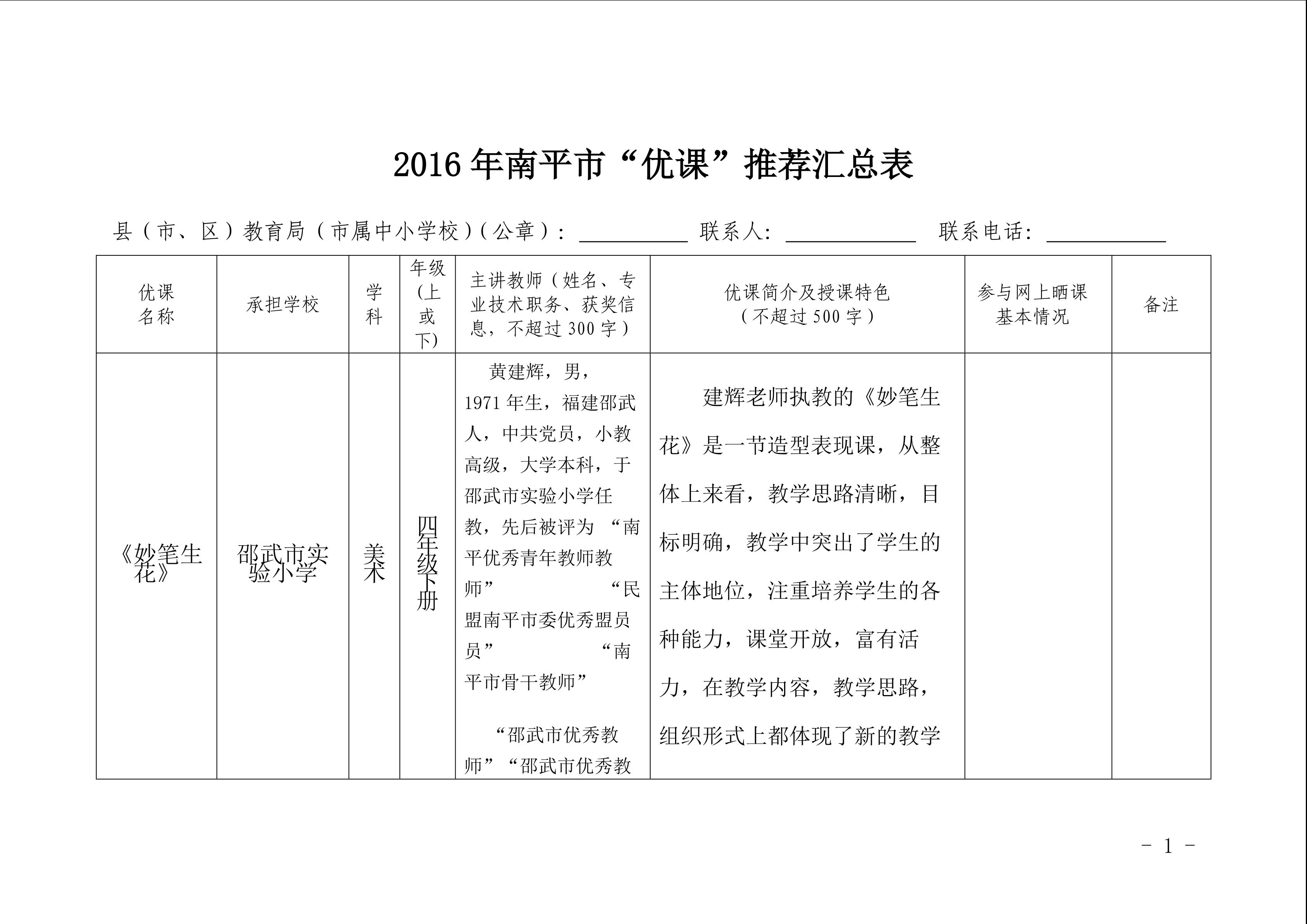 推荐汇总表
