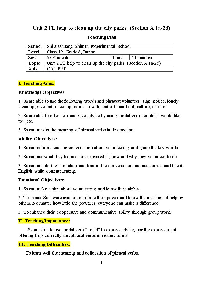 Section A 1a—2d