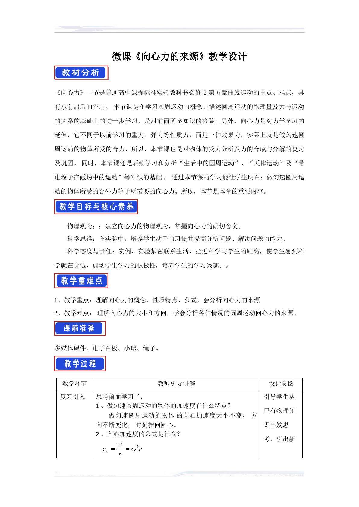 向心力的来源分析