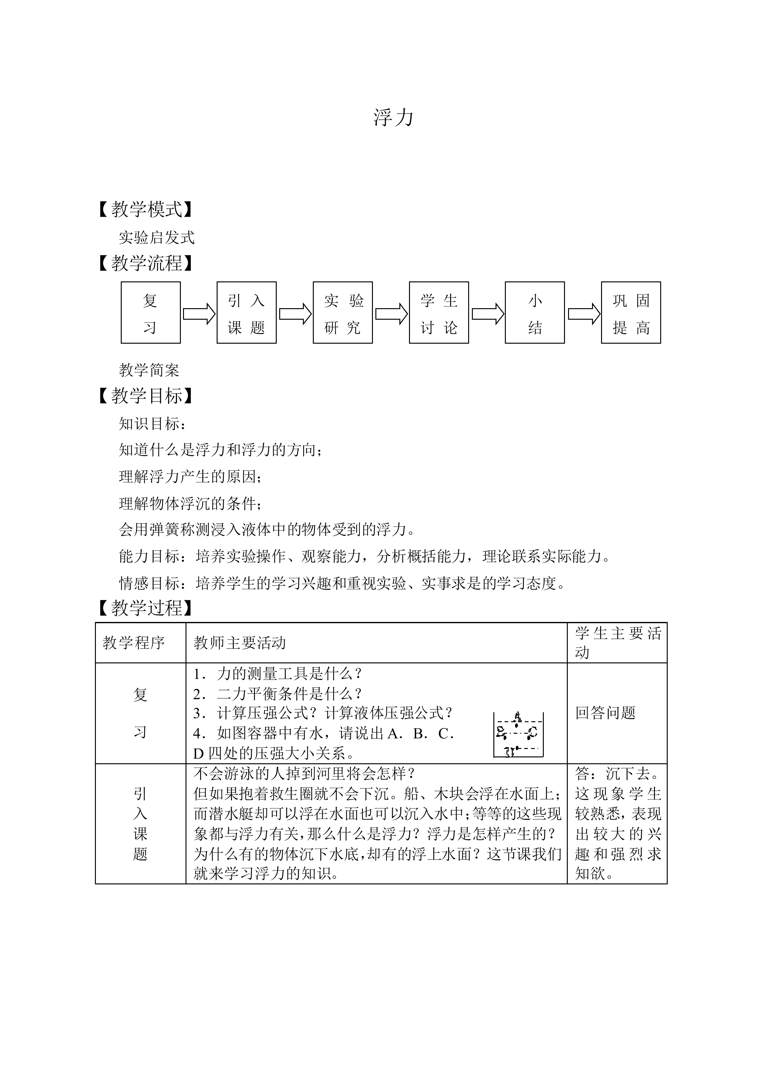 浮   力_教案1