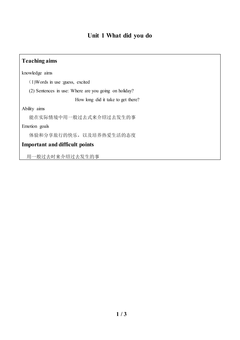 Unit 1 What did you do?_教案1
