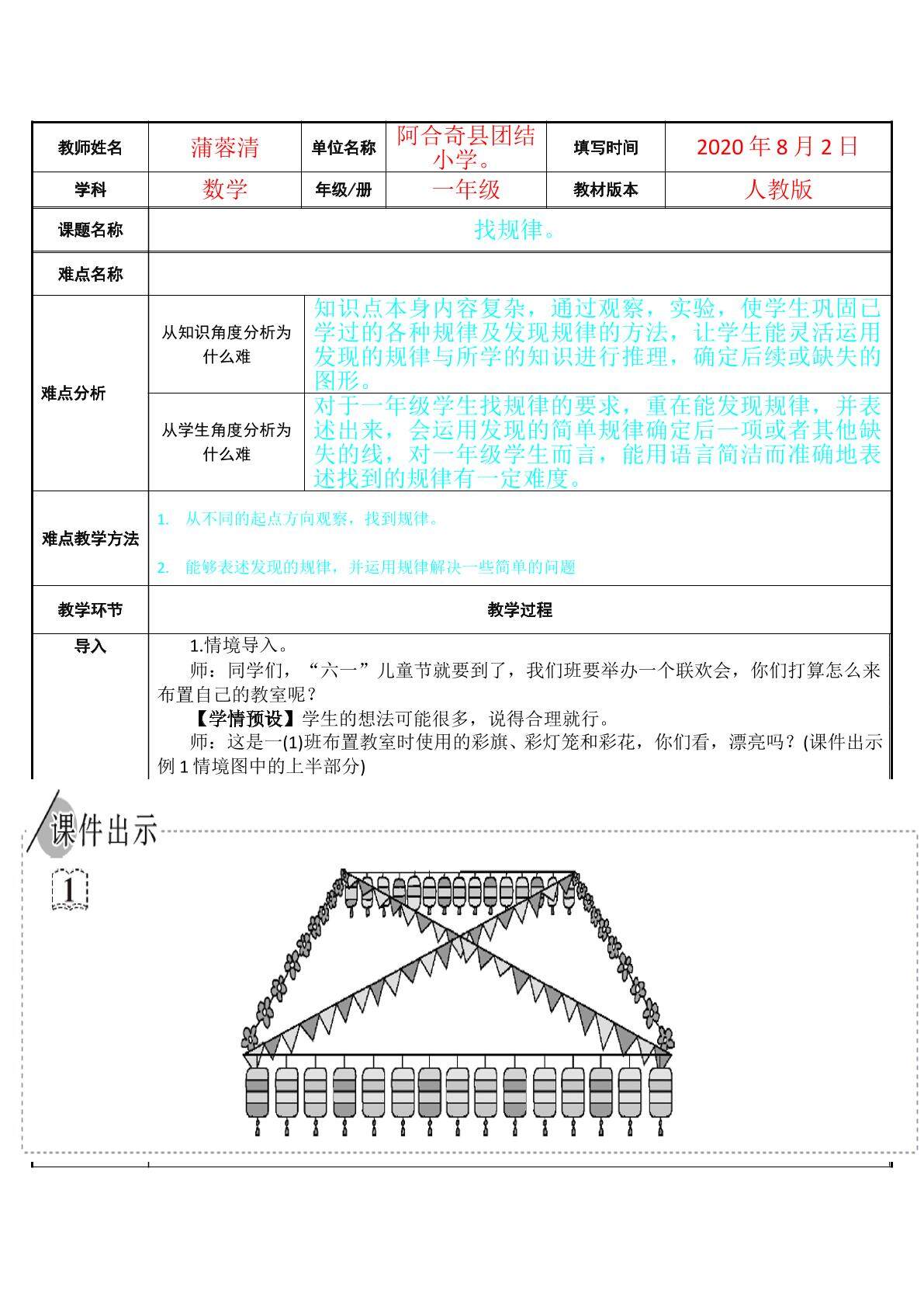 找规律。