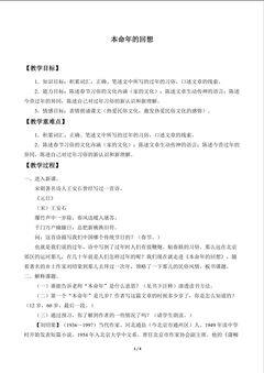 本命年的回想 _教案1