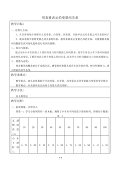 用表格表示的变量间关系_教案1