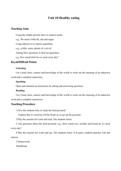Unit10 Healthy eating_教案1