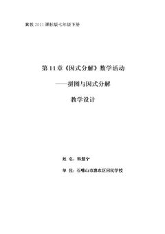 数学活动 拼图与分解因式