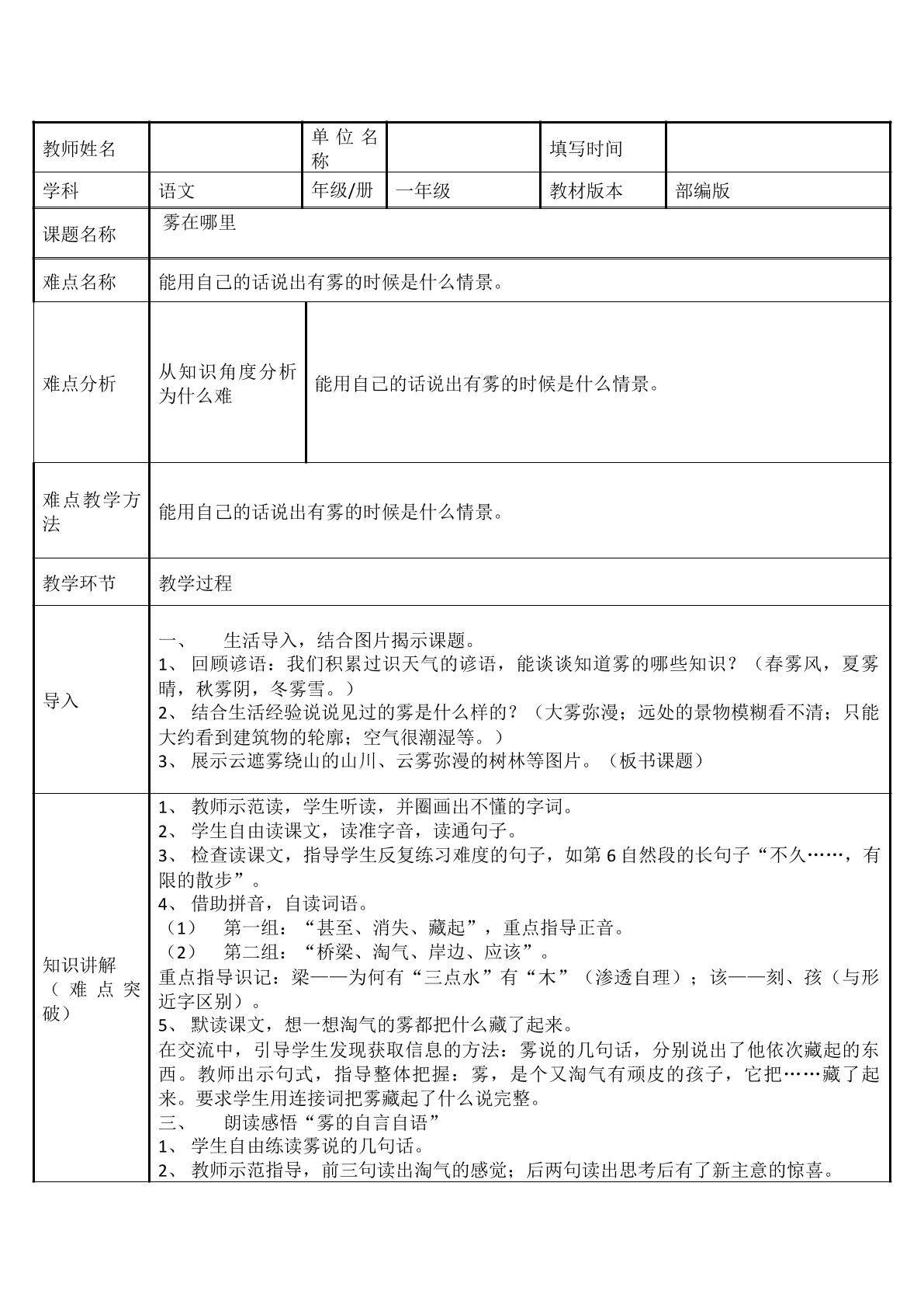雾在哪里