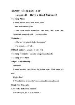 Lesson 43 Have a Good Summer!