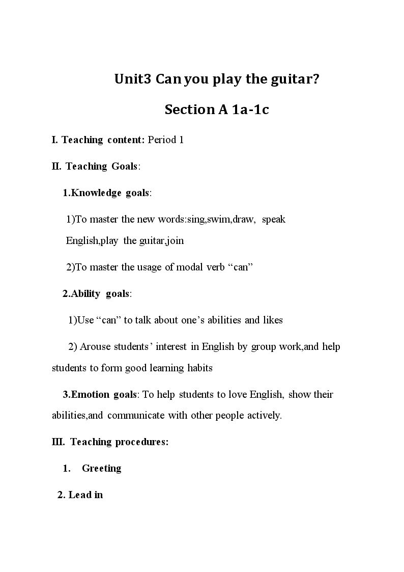 Section A 1a-2d