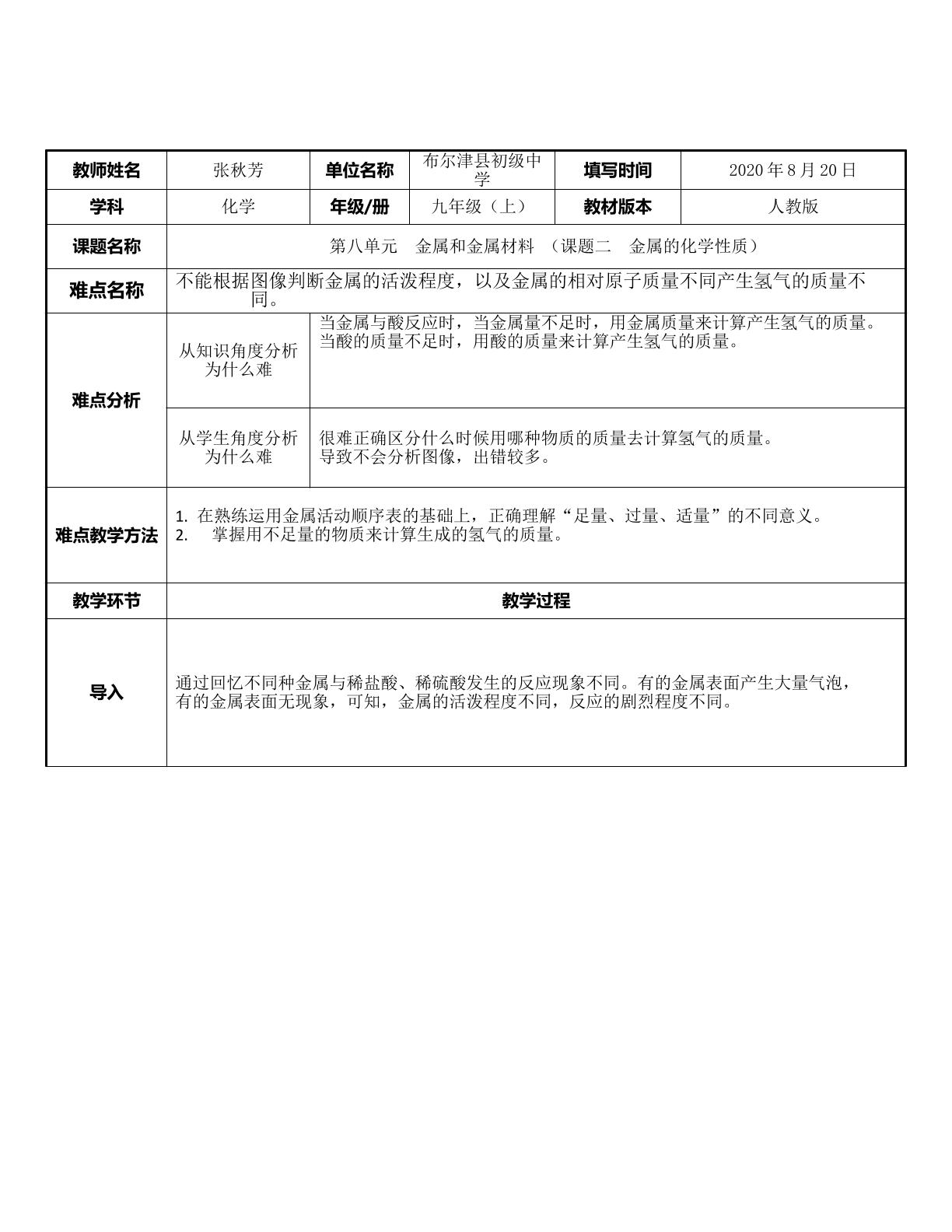 金属与酸反应的图像问题