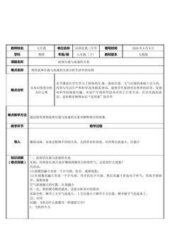 流体压强与流速的关系