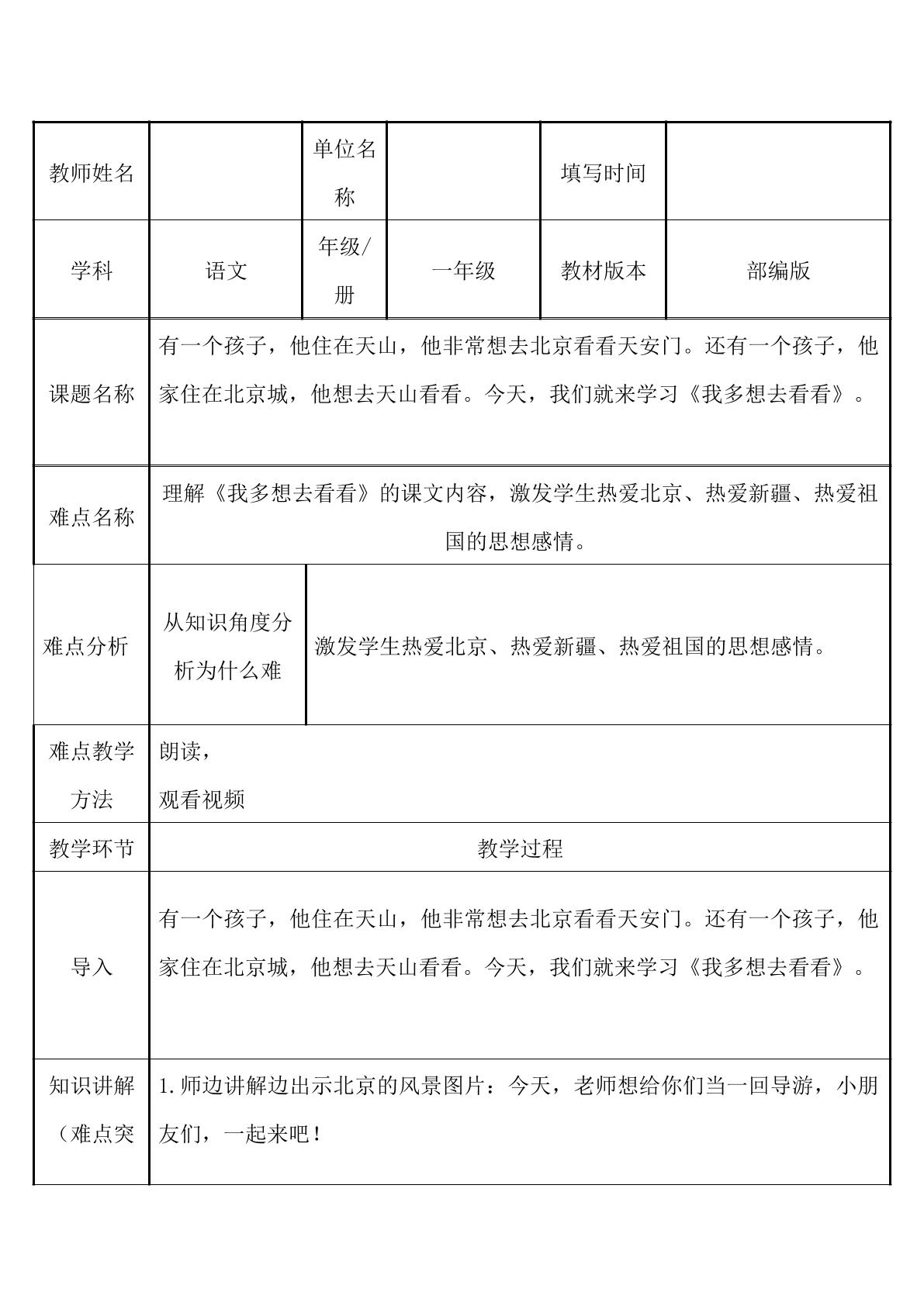 我多想去看看