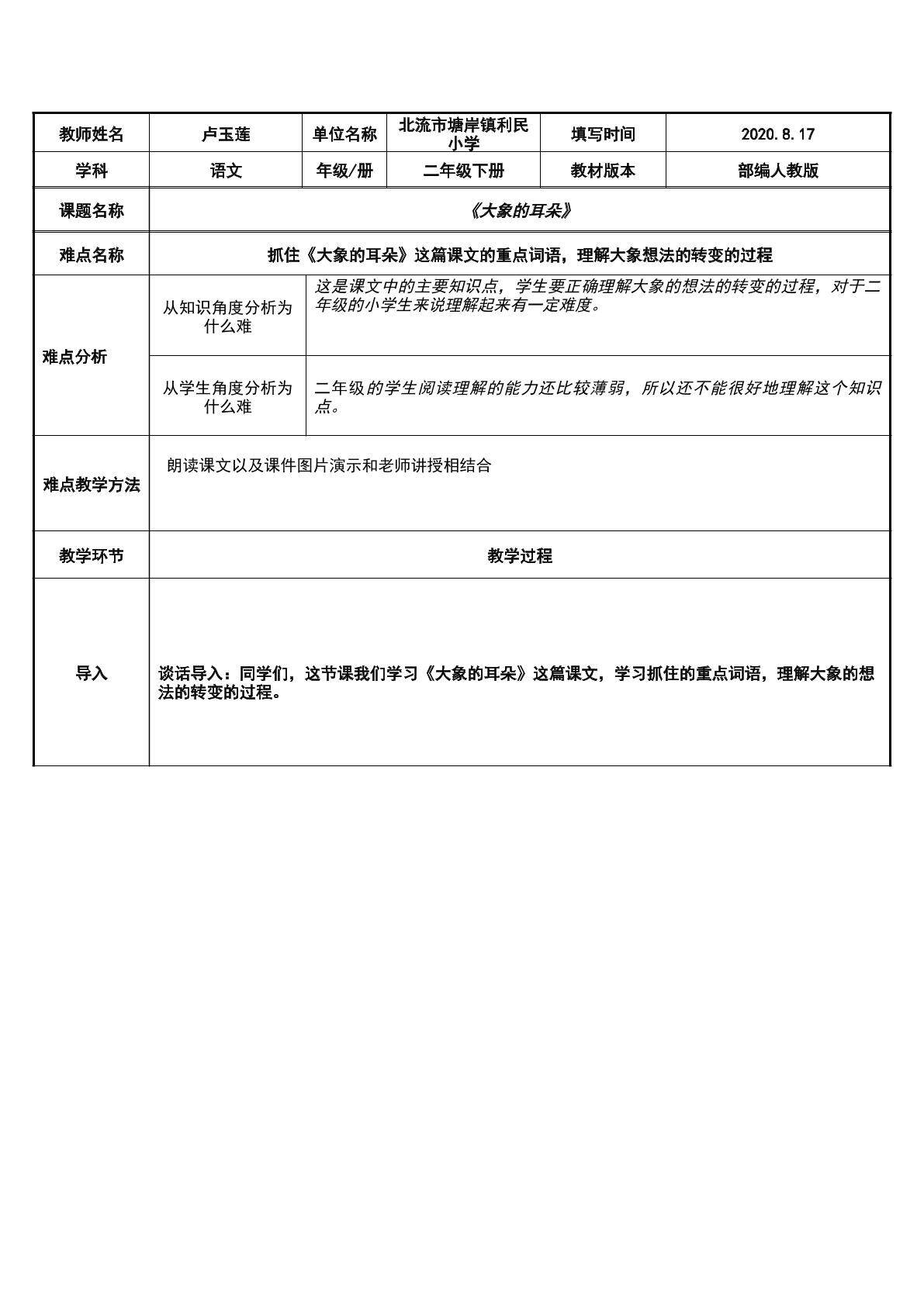 大象的耳朵