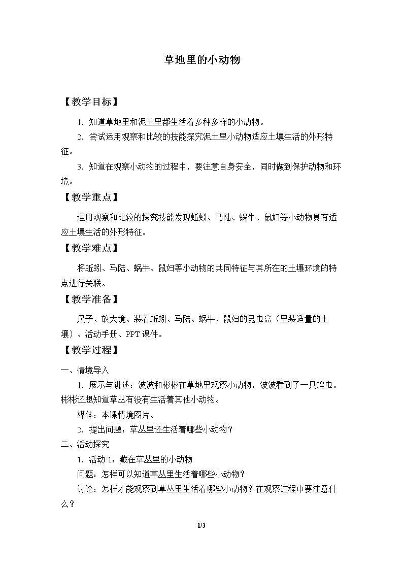 草地里的小动物